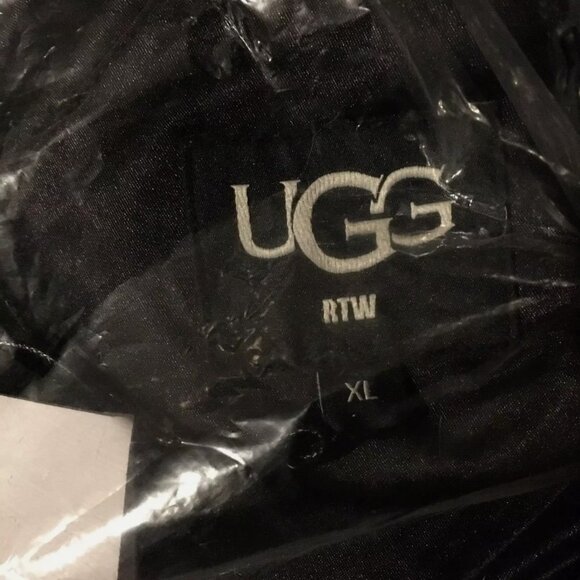 NEW UGG ESME Women's Black Shearling Long Coat Size XL MSRP $2295 Luxury Toscana - Picture 7 of 8